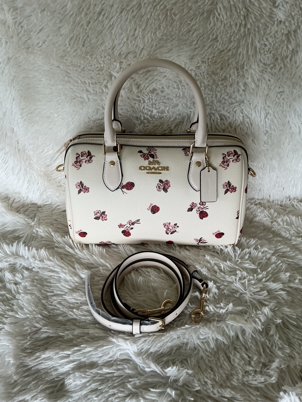 COACH Ladybug Rowan Satchel with floral print